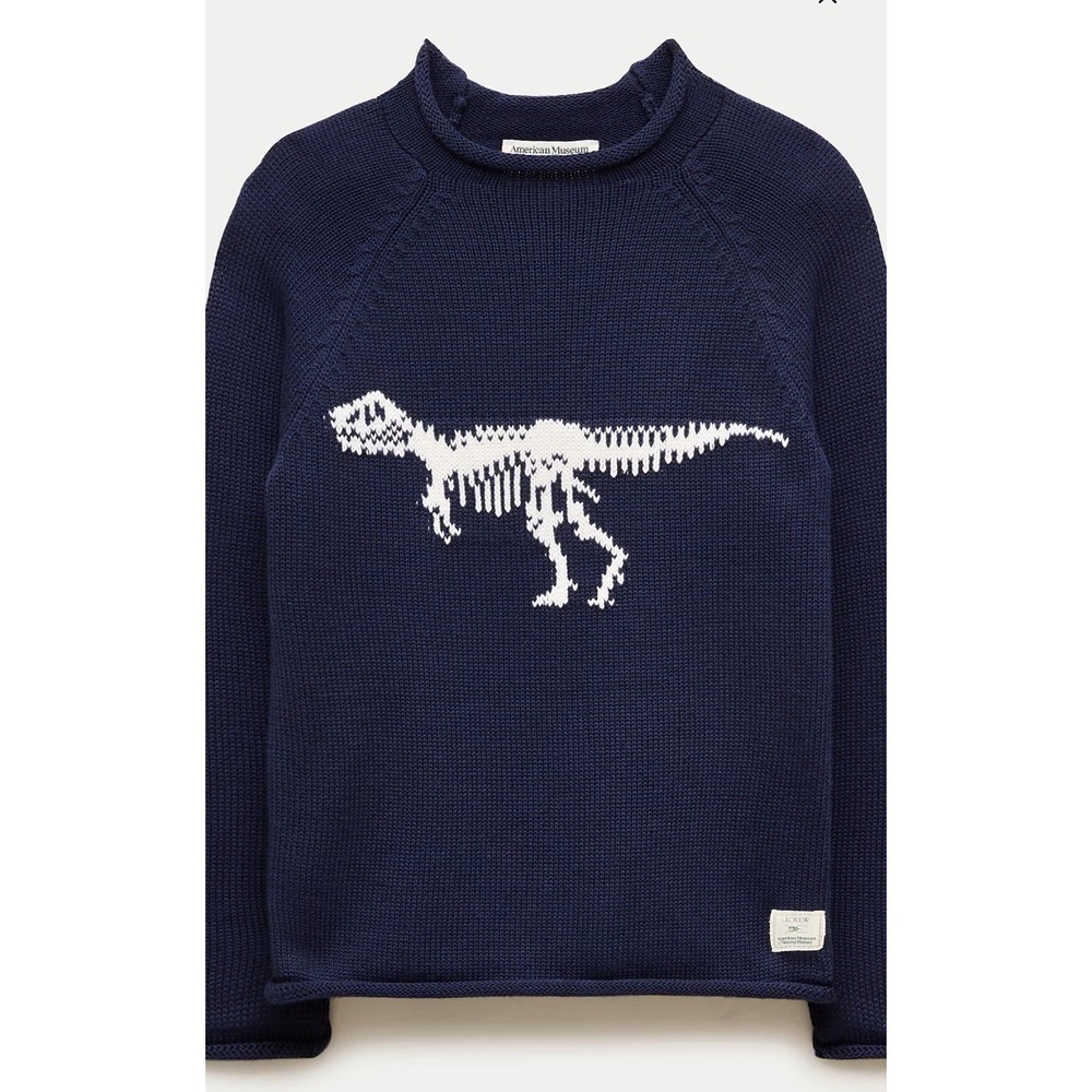 CREWCUTS XL American Museum of Natural History Dinosaur Intarsia Rollneck